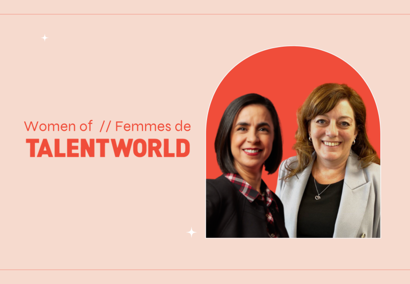 Image of two Vice-Presidents of TalentWorld: Tracy Rocca & Rachida El Jastimi.